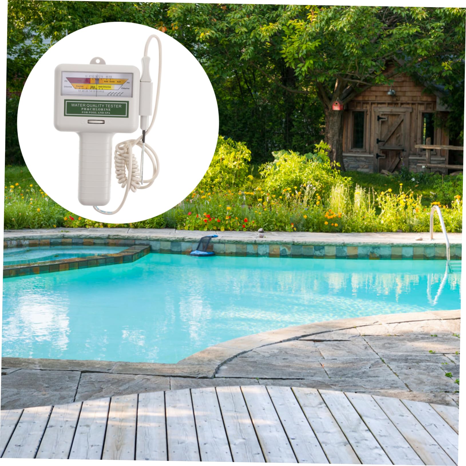 Comprobador de Calidad del Agua Pc101 de Piscina, Gris, PVC