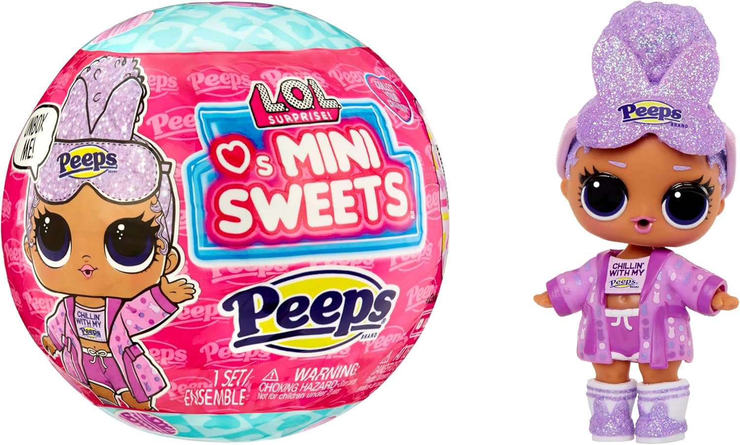 LOL Surprise Loves Mini Sweets - Peeps Cozy Bunny with Collectible Doll, 7 Surprises, Spring Easter Theme, Peeps Limited Edition Small Doll - Great Toy Gift for Girls Age 4+