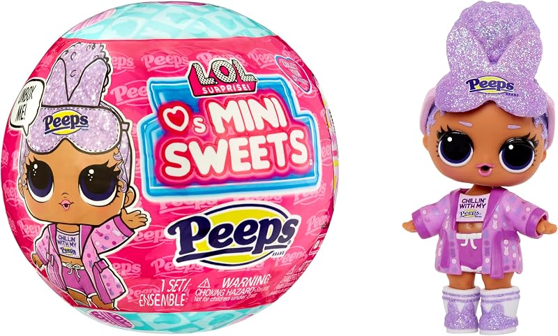 LOL Surprise Loves Mini Sweets - Peeps Cozy Bunny with Collectible Doll, 7 Surprises, Spring Easter Theme, Peeps Limited Edition Small Doll - Great Toy Gift for Girls Age 4+