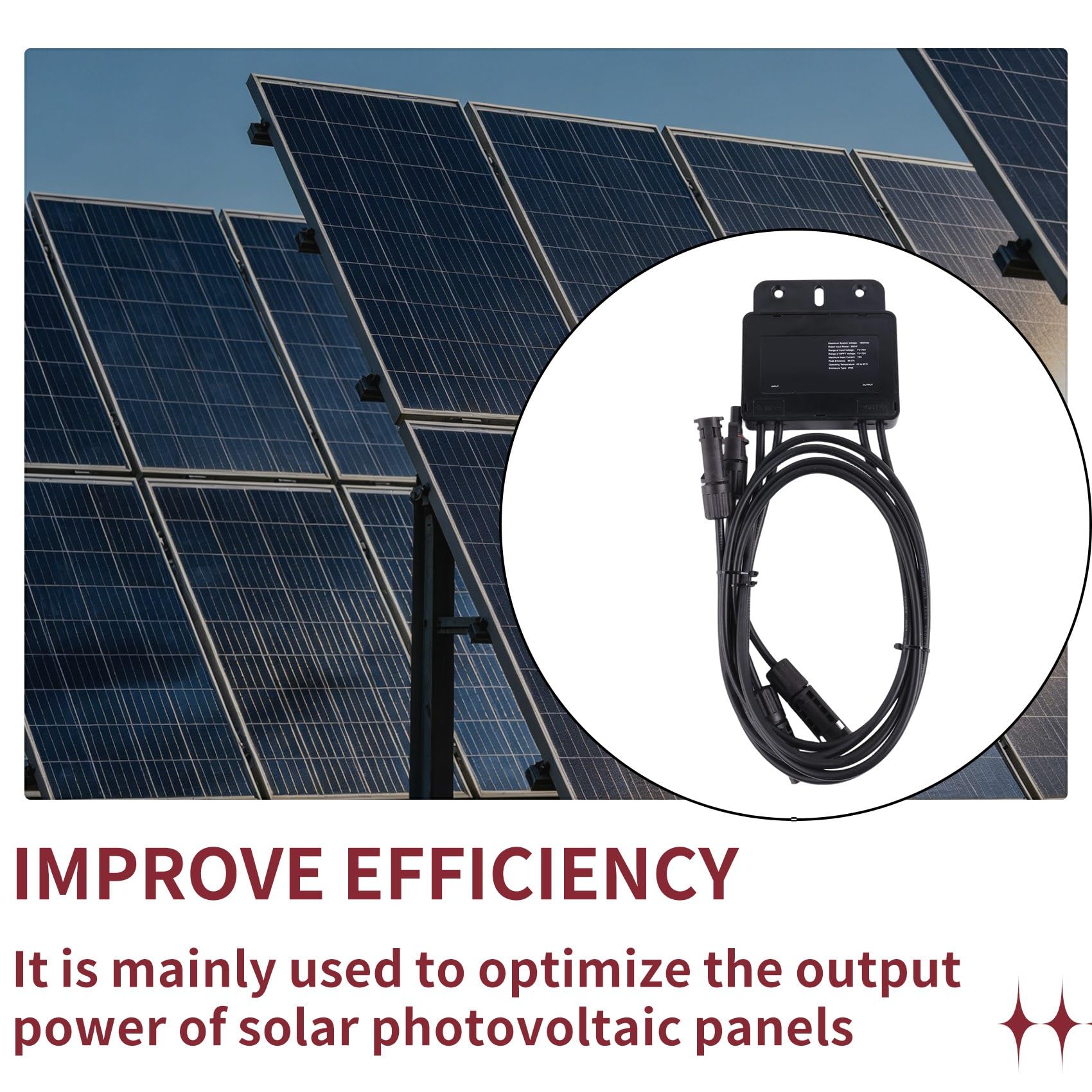 Ottimizzatore di Potenza MPPT da 600 W per Impianti Fotovoltaici Ottimizzatore Solare per Impianti Fotovoltaici da 600 W con Funzione PV