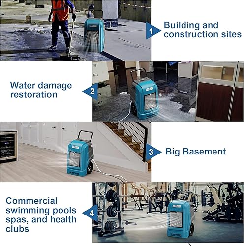 Miniatura 6 de ALORAIR Deshumidificador comercial LGR de 190 PPD con bomba y manguera de drenaje, control inteligente por aplicación de hasta 2,600 pies cuadrados