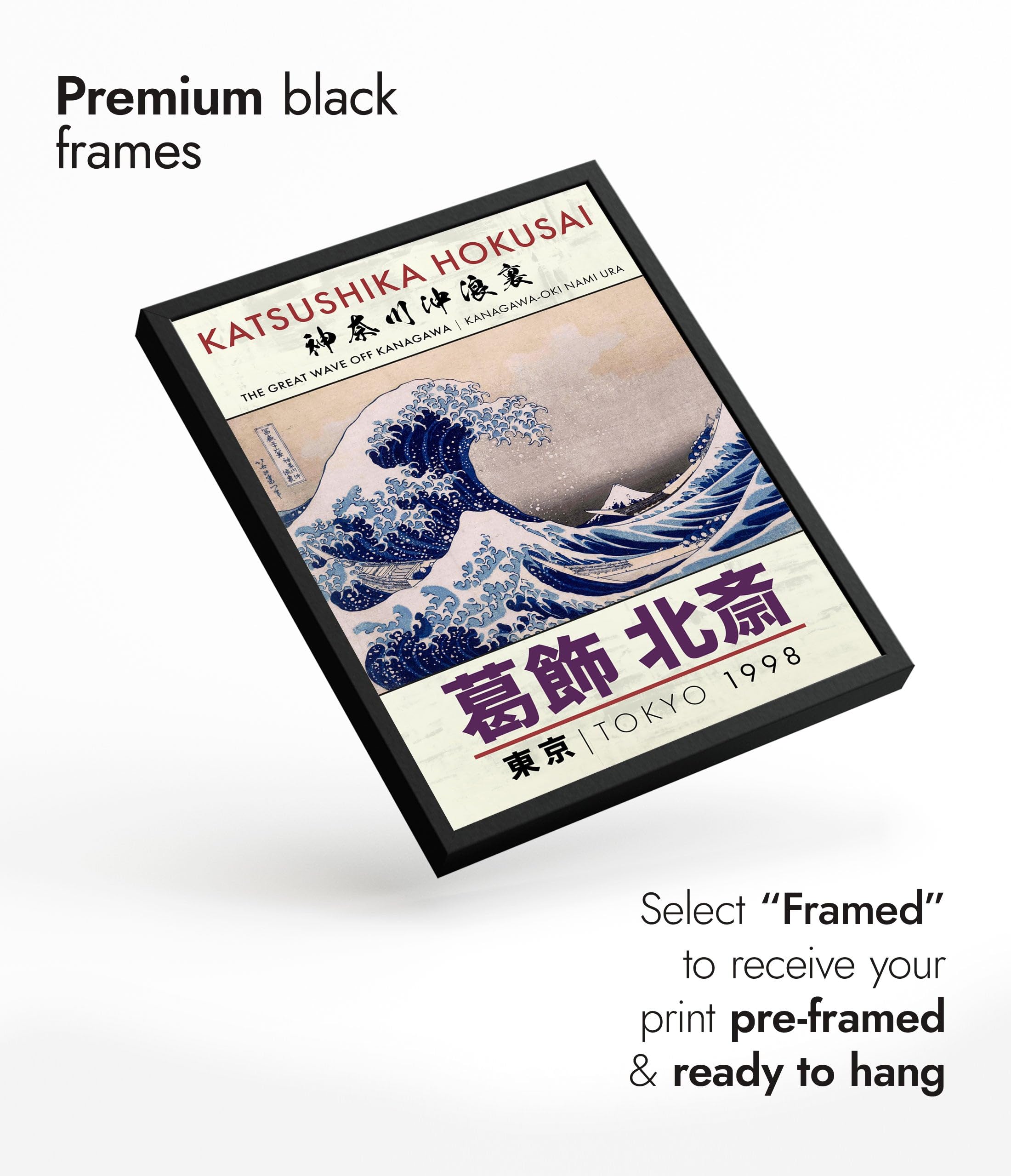 Animato The Great Wave Japanese Woodblock Print, Modern Poster Japan Wall Art Exhibition Ukiyo-E Home Decor, Archival Matte - Image 4