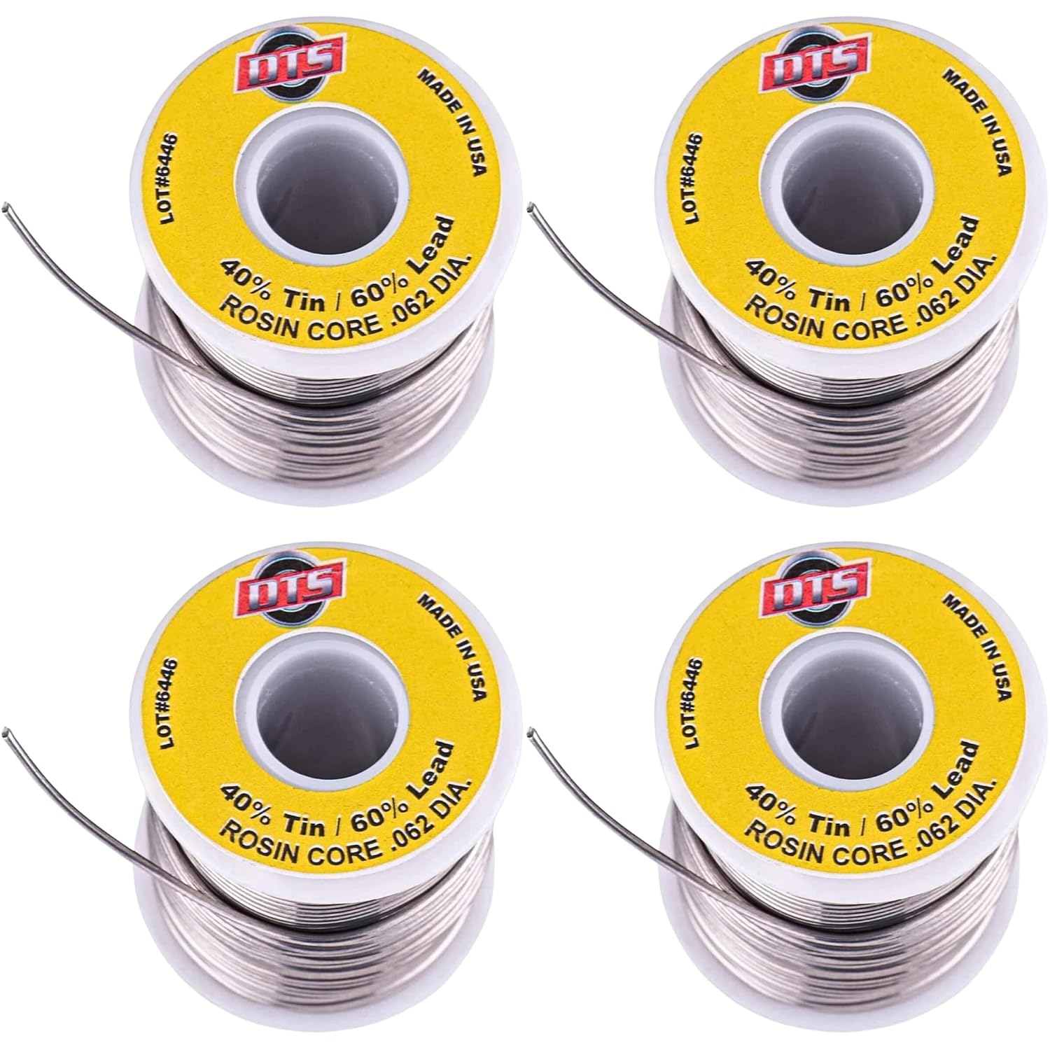 DTS Solder Wire Tin Lead 40/60 Rosin Core 0.062-inch (1.6mm) on Spool, 1 pound - Made in USA | Soldering Wire for Electronics Repair and More