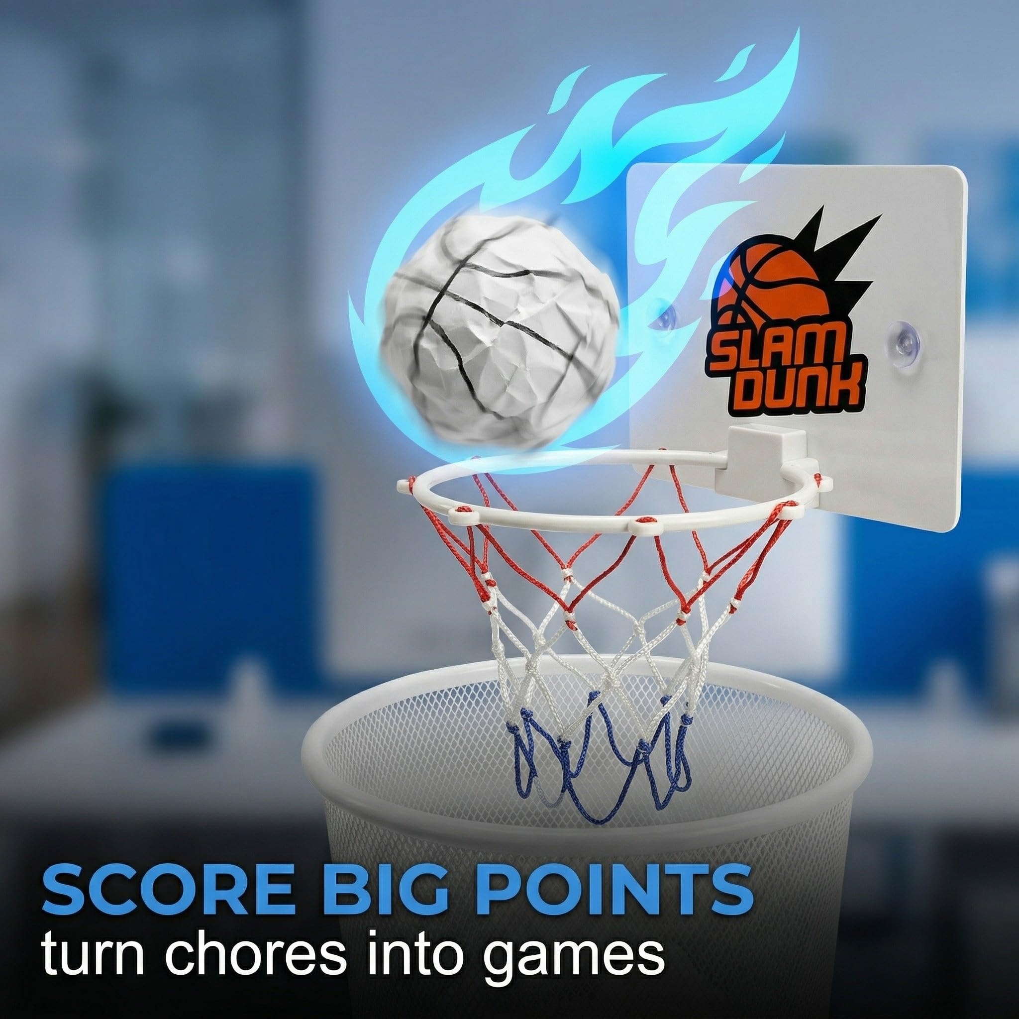 Canasta de baloncesto, papelera decoración baloncesto para habitaciones, Basketball Hoop Bin - Funny Waste Paper Basket for Teenager's Room or Office Perfect Gadget(papelera no incluida)
