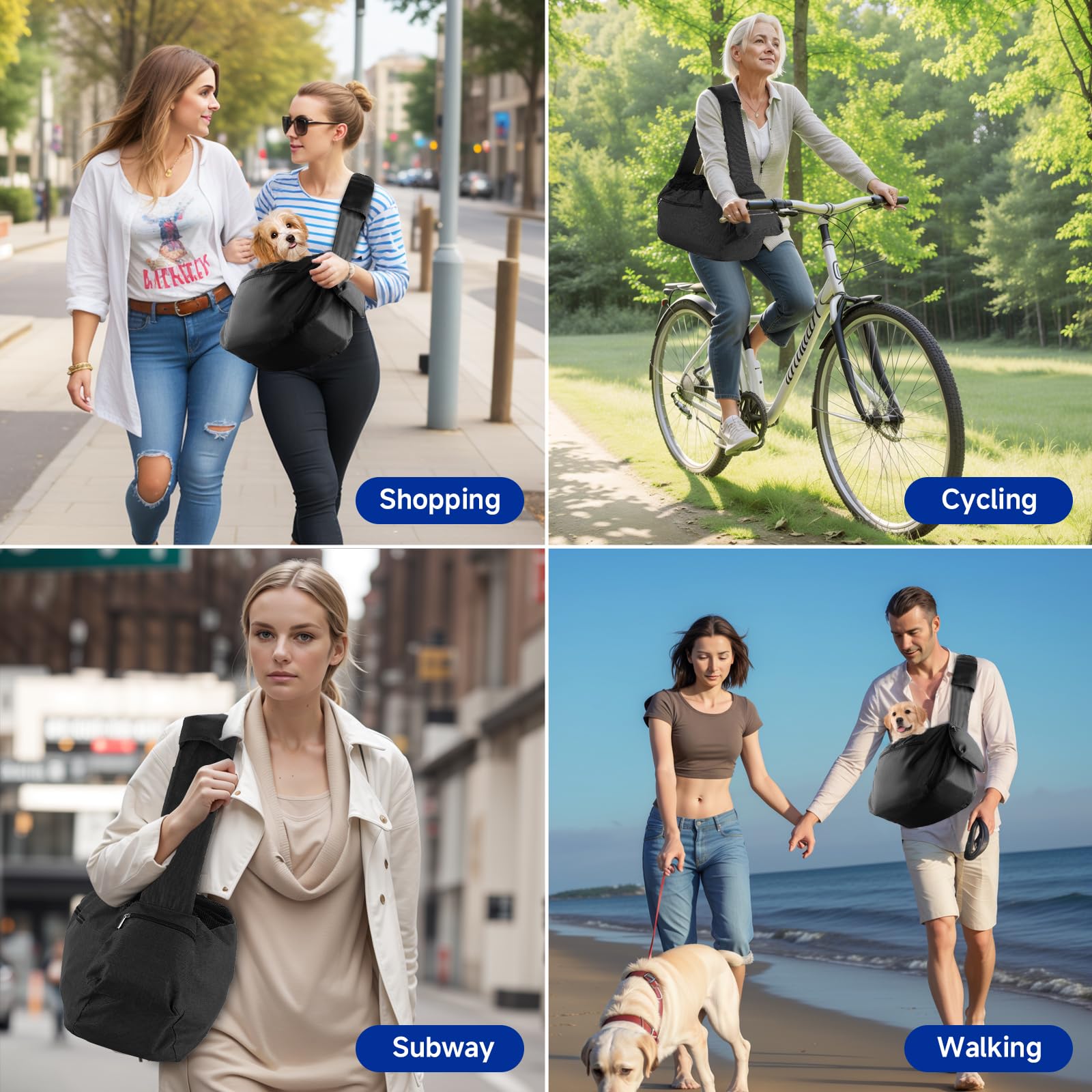 Bolsa para perros ISFORU grande para perros y gatos pequeños, capacidad de carga de hasta 10 kg, cómoda, ajustable, perfecta para pasear, actividades al aire libre y excursiones de fin de semana