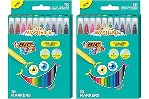 BIC Kids Coloring Markers, Medium Tips - 2 Packs of 10 Assorted Markers