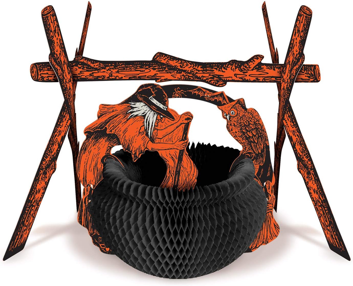 Beistle 01459 Vintage Rustic Fireplace Centerpiece, 11", Orange/White/Black