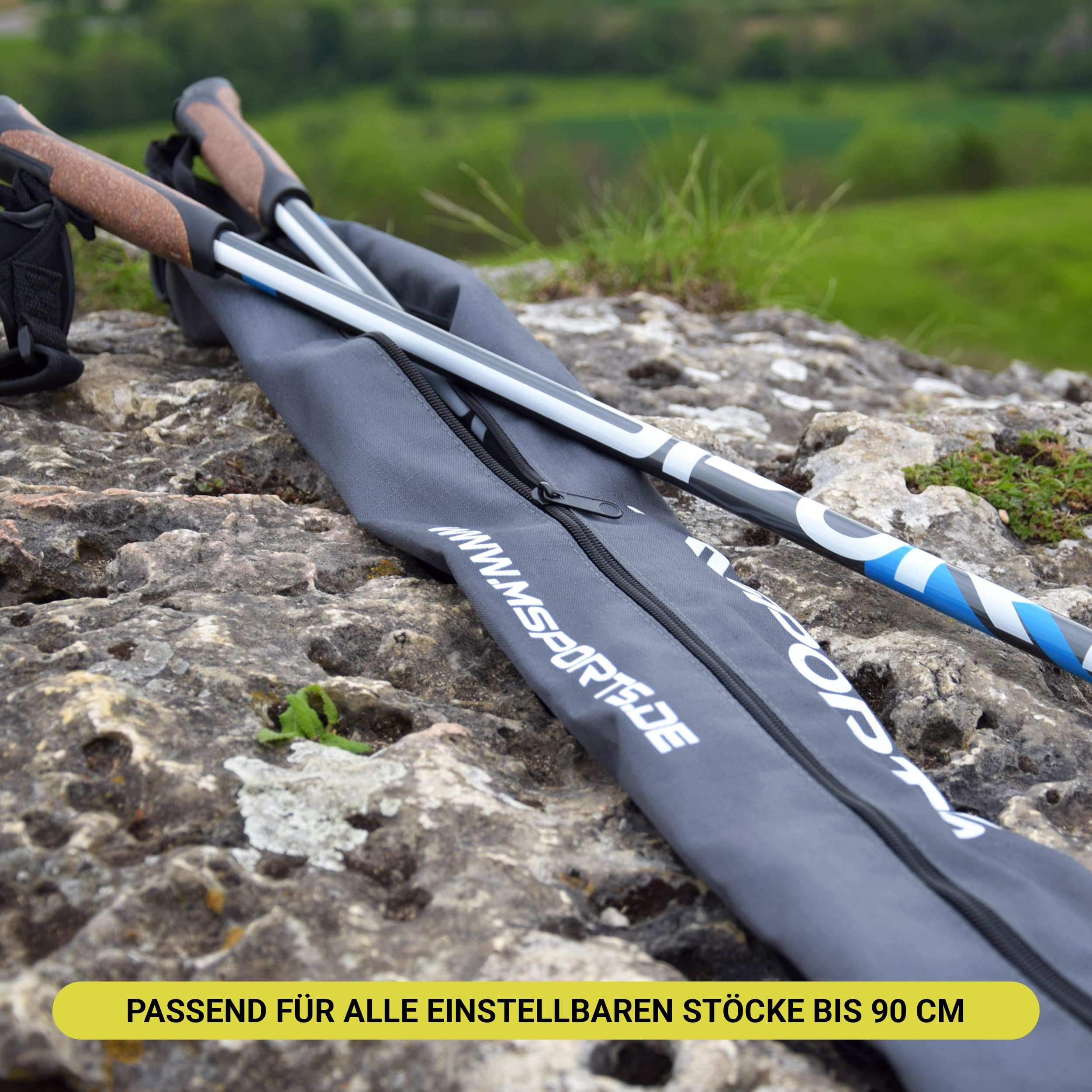 MSPORTS Nordic Walking Faltbare Stocktasche Premium Bag - hochwertige Qualität - Superleicht - Nordic Walking Stöcke