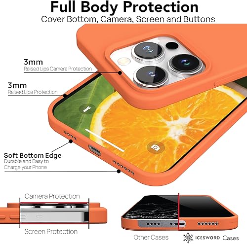 Miniatura 10 de IceSword Funda para iPhone 13 Pro Milk Tea (2021), silicona líquida delgada protectora a prueba de golpes, forro de microfibra suave antiarañazos,