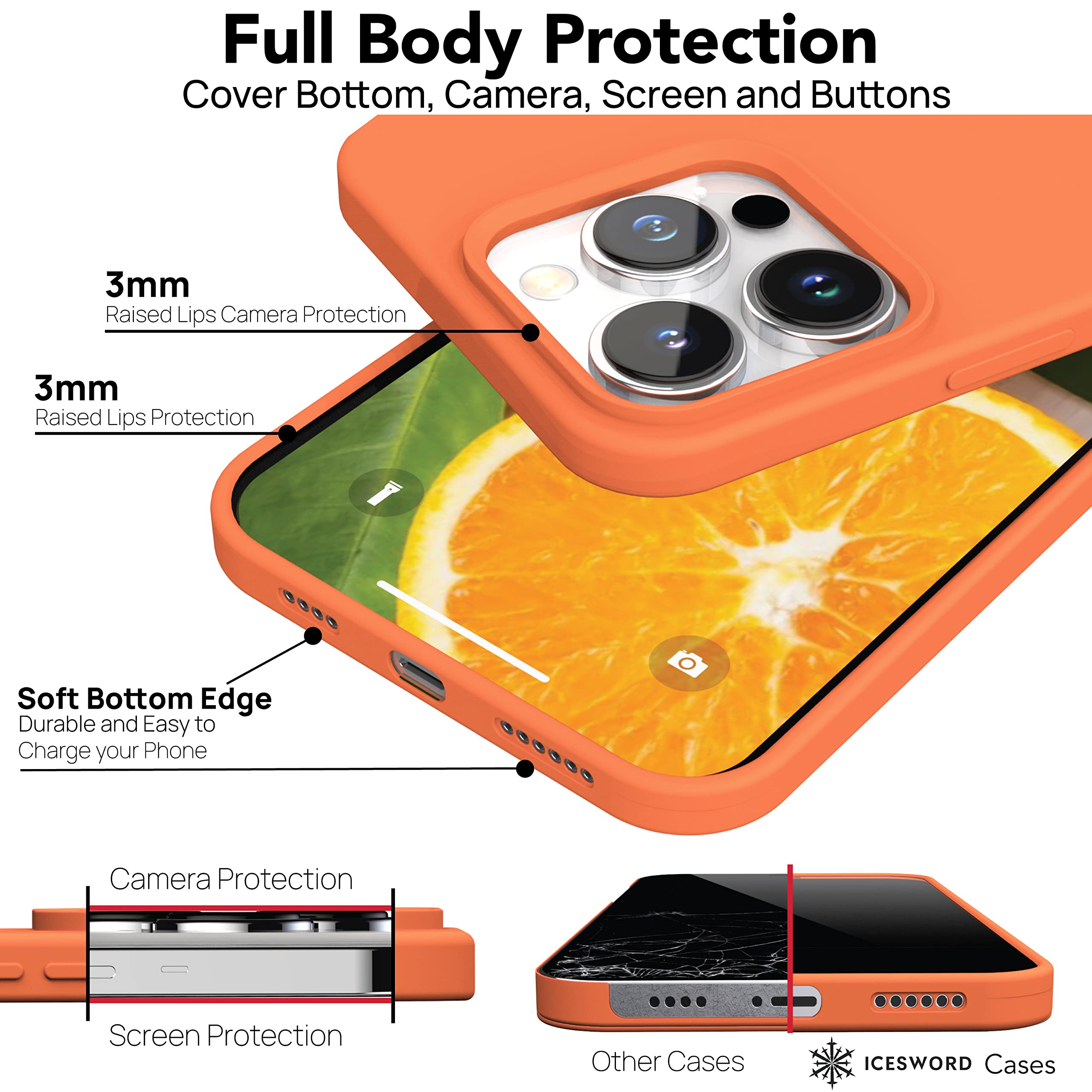 Amazon.co.jp: IceSword iPhone 14 Pro ケース オレンジ (2022