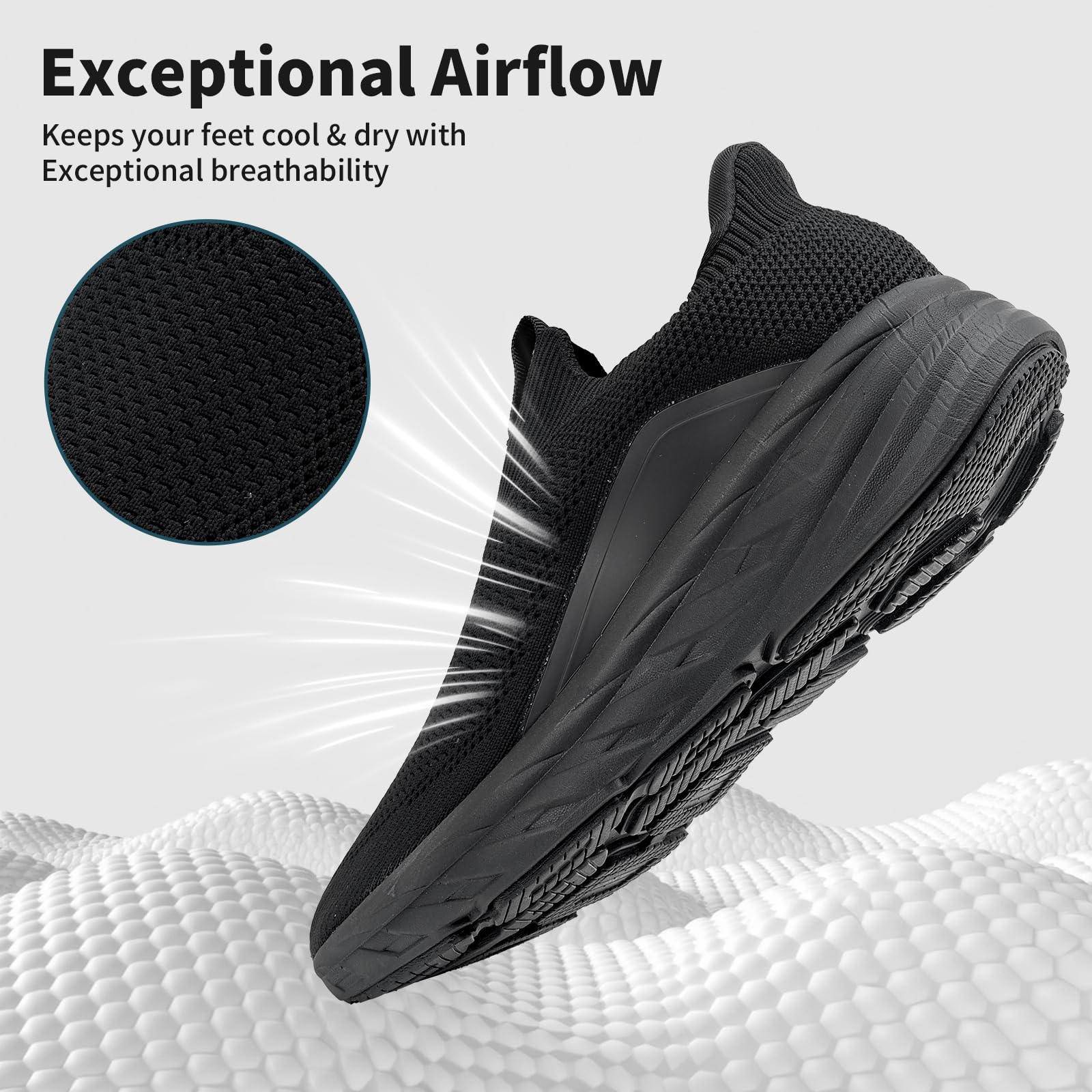 Sosenfer Baskets Slip-on pour Homme sans Lacets, Chaussures de Sport, Chaussures de Course, légères, Respirantes et antidérapantes pour Le Sport, Les Loisirs, Le Fitness, Le Jogging et la Marche
