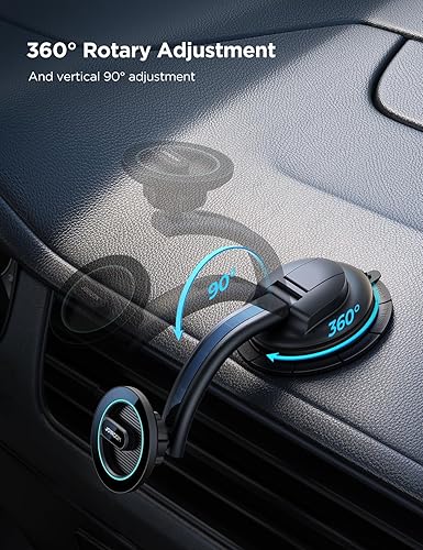 Miniatura 7 de JOYROOM Soporte de coche MagSafe 2023 última vista limpia Soporte magnético para teléfono de automóvil para automóvil, base de tablero súper estable