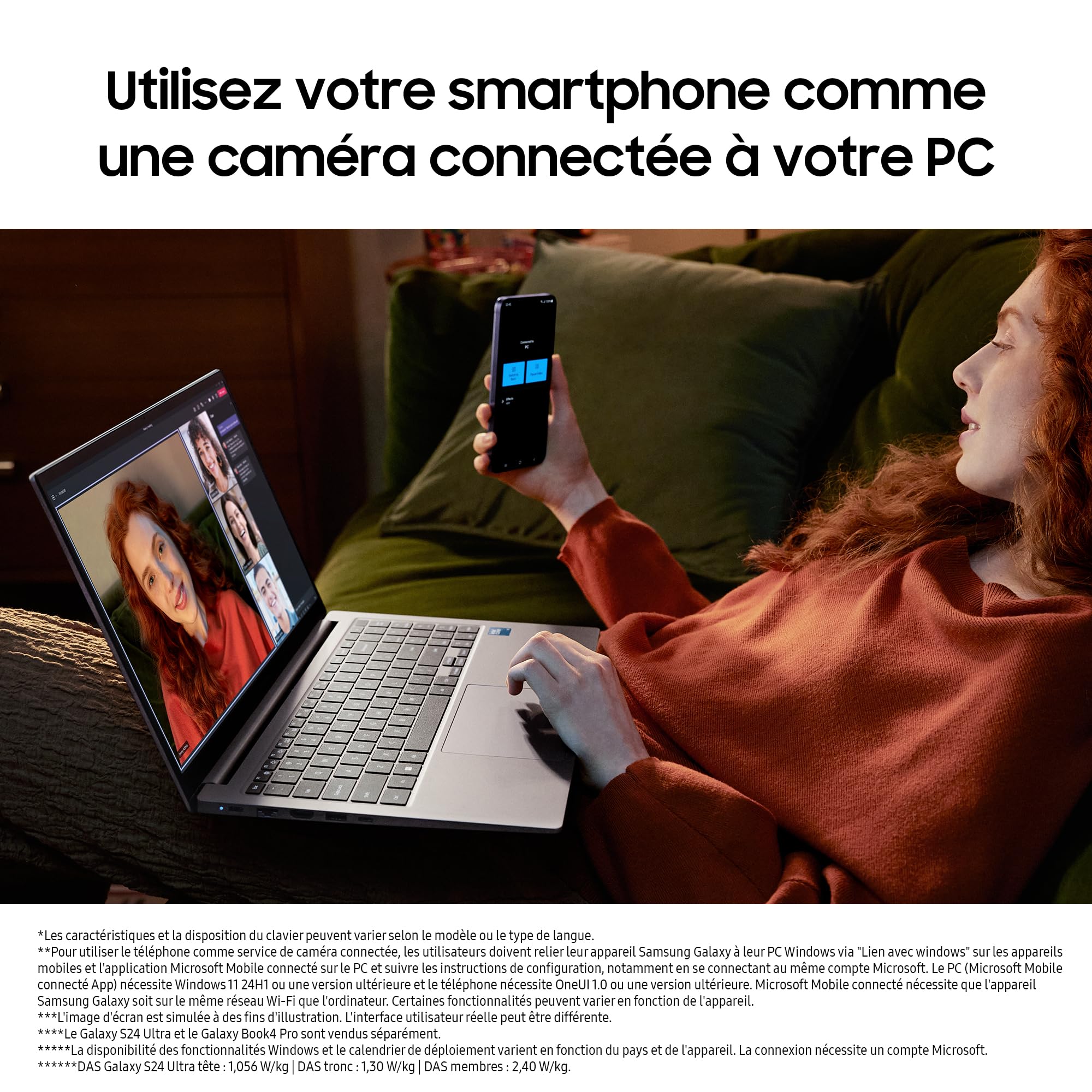 Samsung Galaxy Book4, Ordinateur Portable 15.6'', Intel Core i5, 8Go RAM, 256Go SSD, Clavier AZERTY FR, Gris