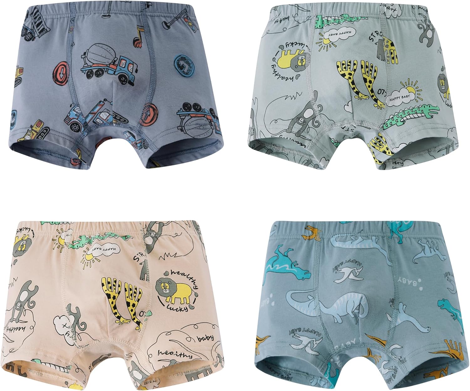 CHUNG Toddler Little Boys Underwear Soft Cotton Boxer Briefs 2-11Years Dinosaur Pack for Pupil Kindergarten Kids - Image 3