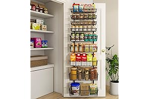 9-Tier Over The Door Pantry Organizer & Door Mounted Spice Rack