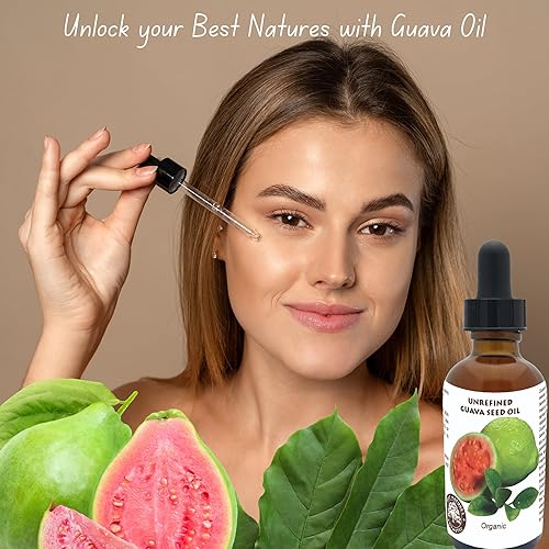 Miniatura 7 de Aceite de semilla de guayaba orgánico prensado en frío para piel y cabello  Aceite hidratante rico en vitamina C rico en antioxidantes para una piel