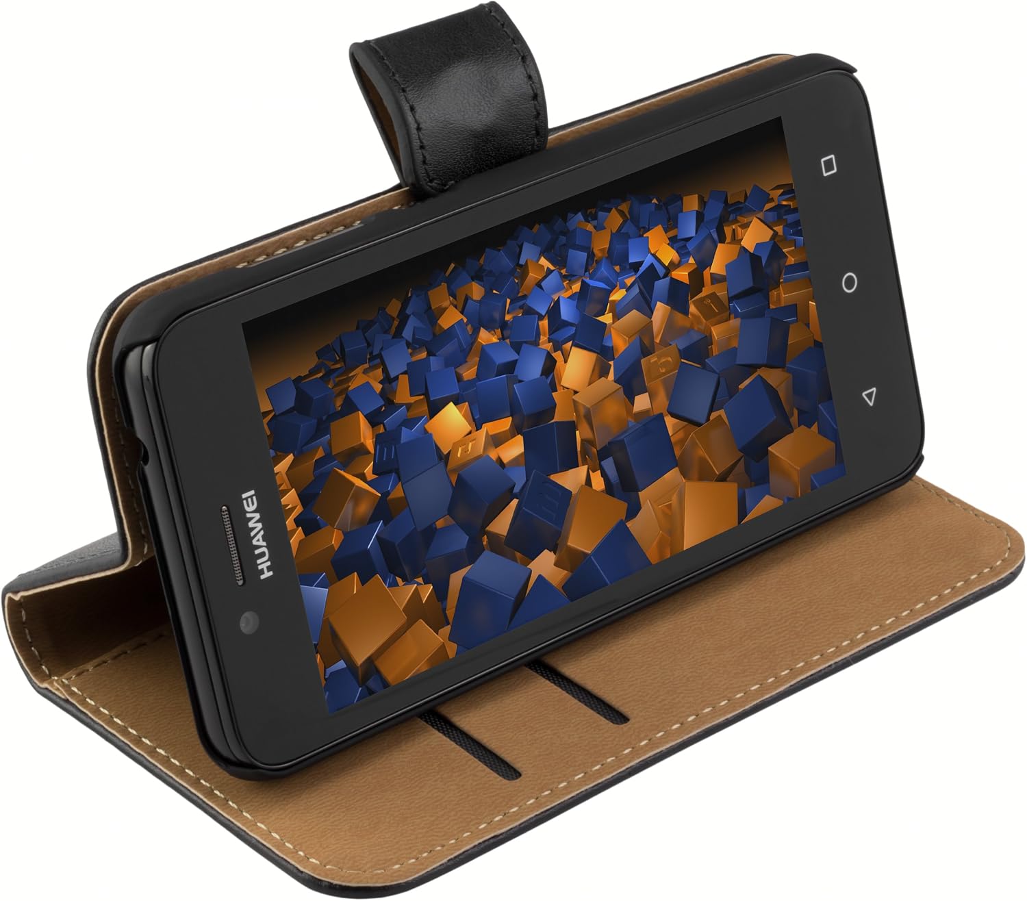 mumbi Book-Style Case Compatible with Huawei Y3 II Black