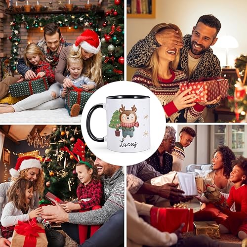 Miniatura 7 de Regalos de Navidad, taza de Papá Noel para niños, taza de chocolate caliente personalizada para niños, tazas lindas para niños, taza de café
