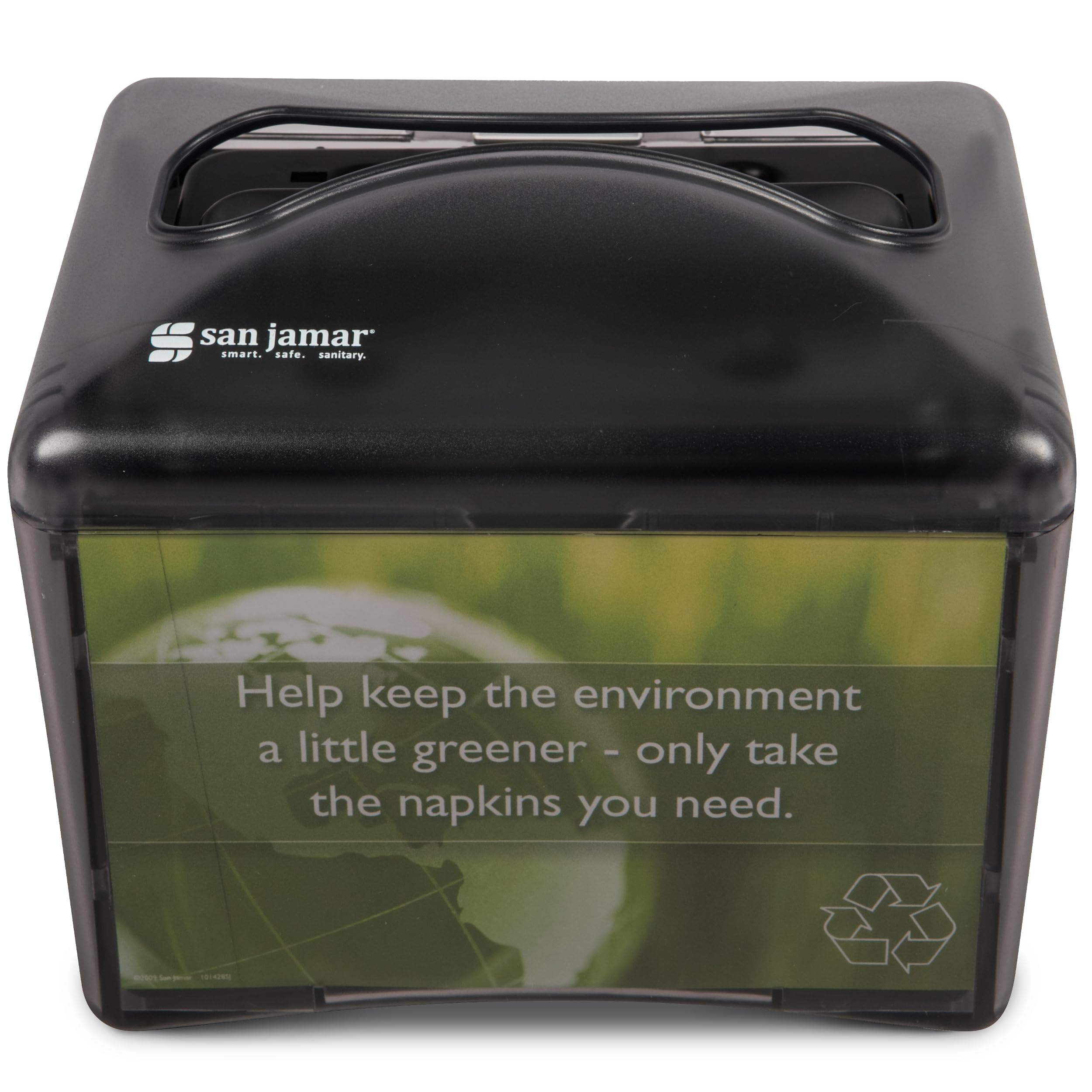 San Jamar H4003 Venue Table Top Interfold Napkin Dispenser, 200 Capacity, Black Pearl