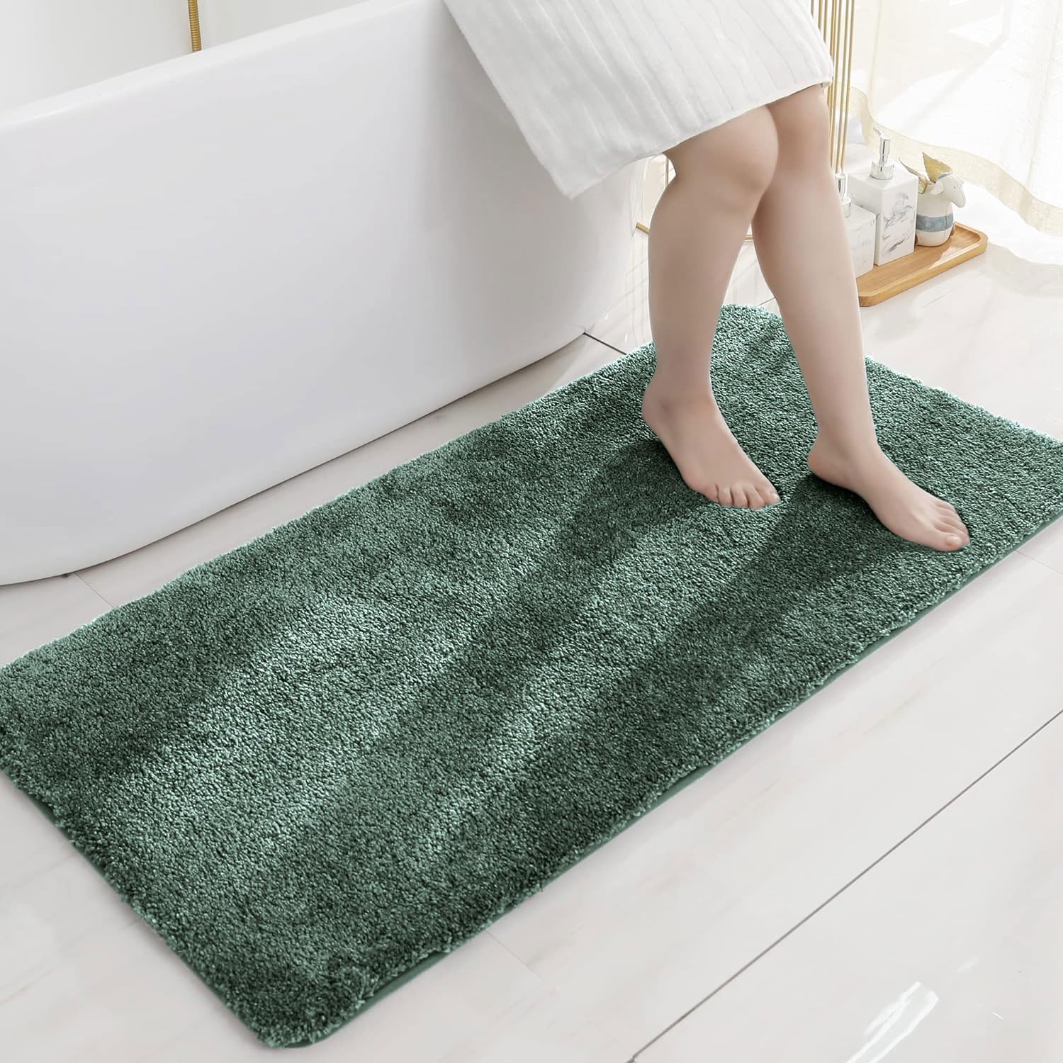 Amazon Brand - Umi Newman Microfibre Rectangular Bathmat for Bathroom | Anti Slip & Anti Skid Bath Mat | Super Absorbent Quick Dry Mats | Soft Doormat (60x90 cm Seige)-image-25