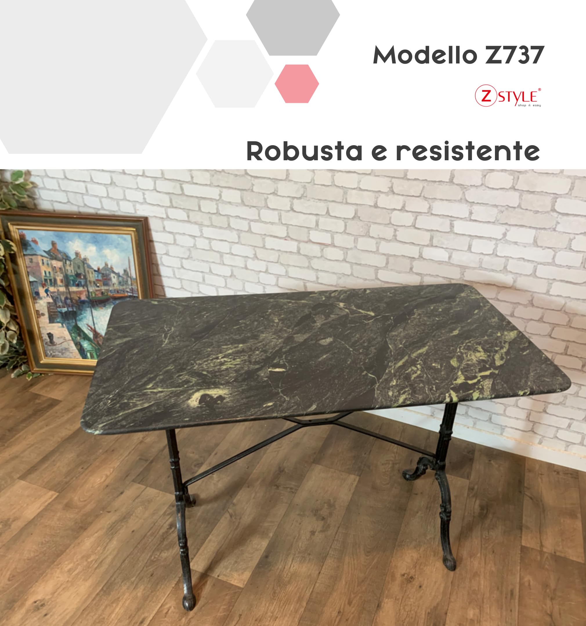 ZStyle Base de mesa de hierro fundido – Patas de mesa – Base doble – Patas para mesa – Interior/Exterior – Para bistrós, restaurantes, bares, Catering – Pie central – Mesa Liberty – Robusto –