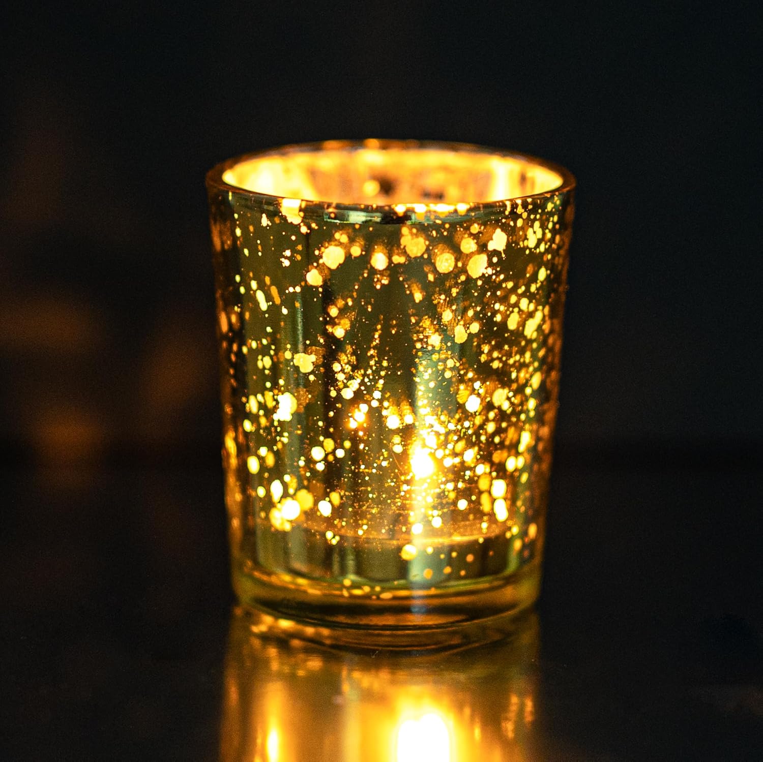 ゴールドガラス奉納キャンドルホルダー、ティーライトキャンドルホルダー、テーブルセンターピース、ホーム、ブライダルシャワー、誕生日、フ