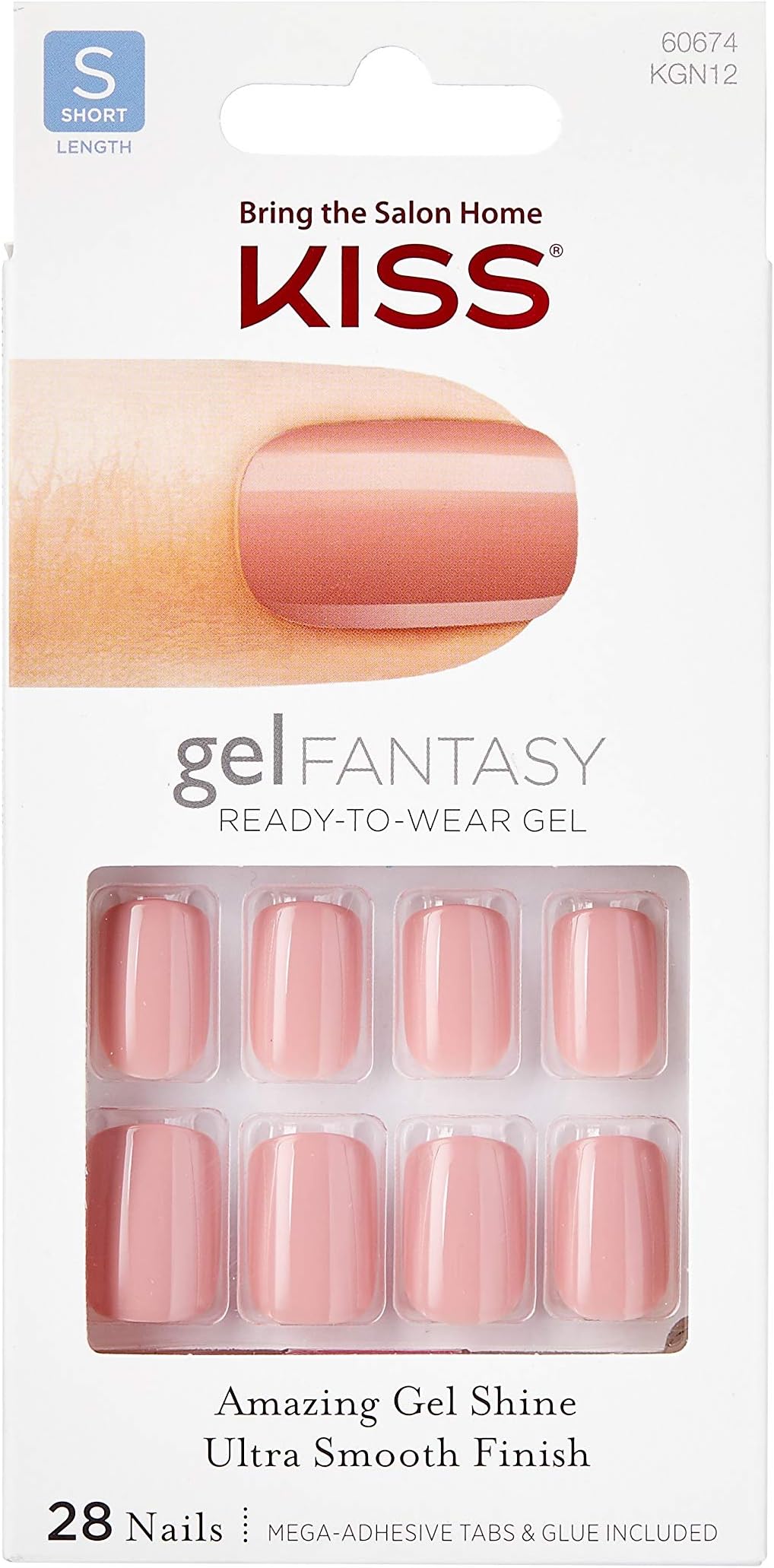 Kiss Nails GEL FANTASY- Medium Design Nails w/Adhesive Tabs & Glue