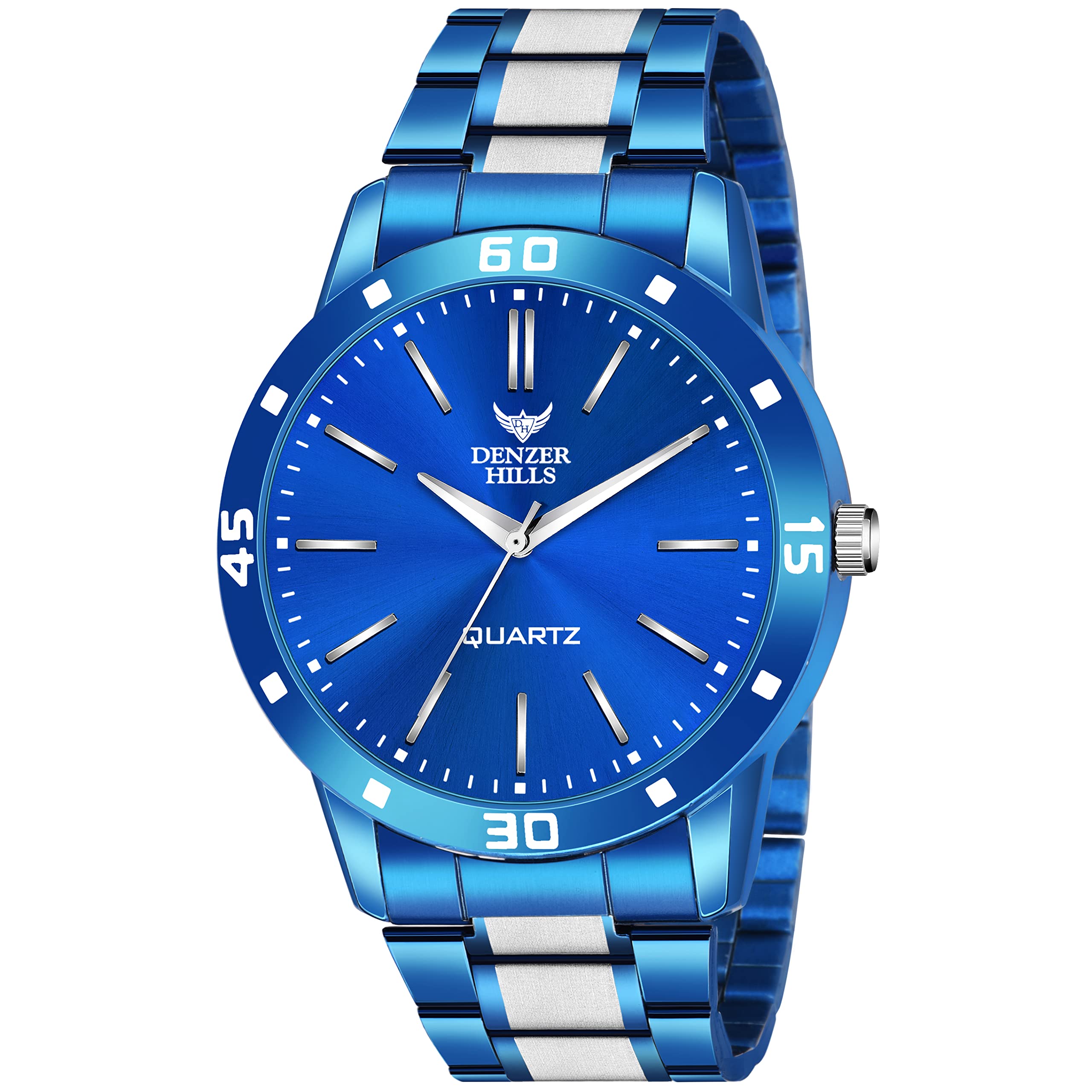 DENZER HILLS Mens Big Face Stainless Steel Analog Quartz Watches Fashion Business Chronograph Wrist Watches for Men (B09MSKLQPK) Amazon Price History, Amazon Price Tracker