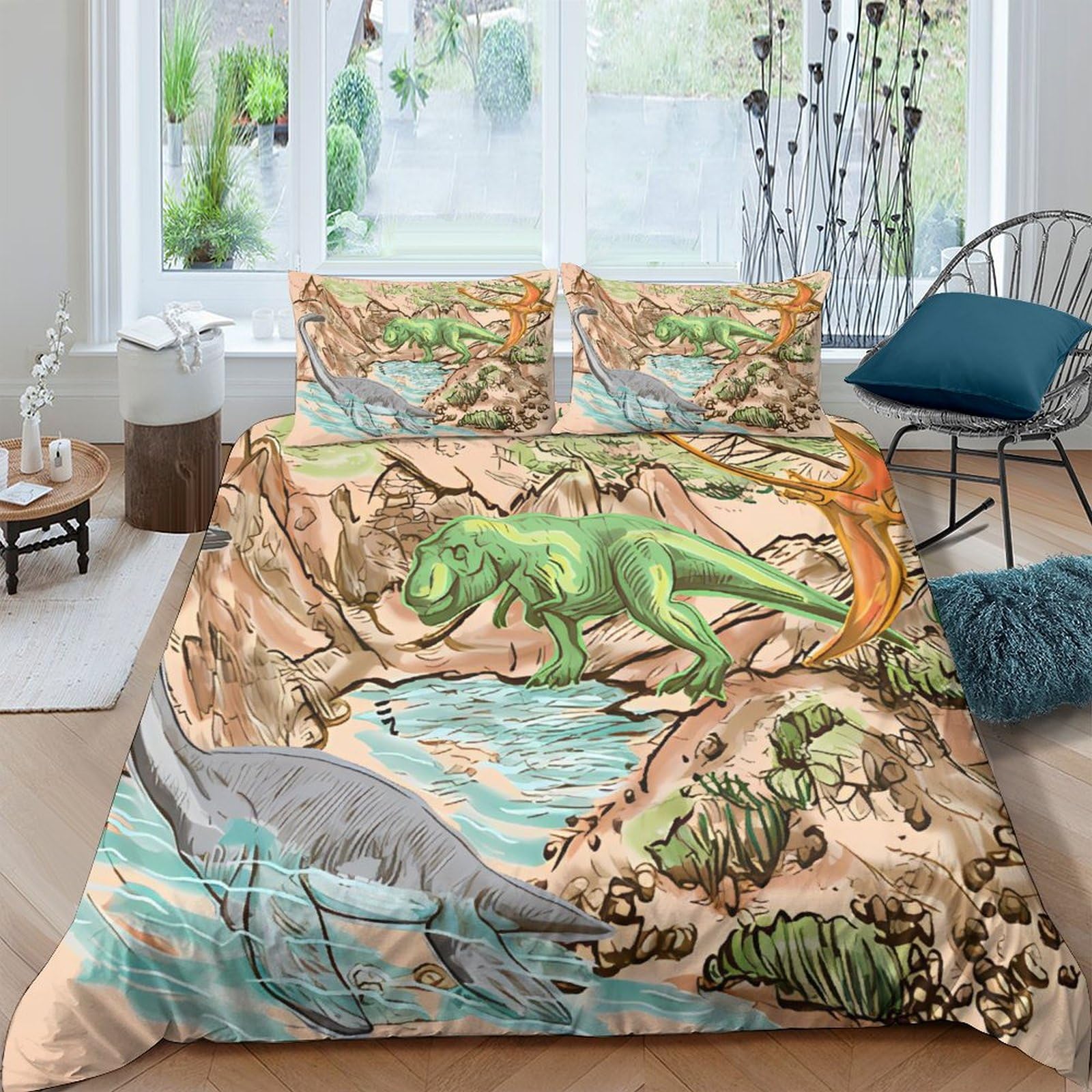 Housse de couette Tyrannosaure pour créer une ambiance jurassique dans la chambre des enfants