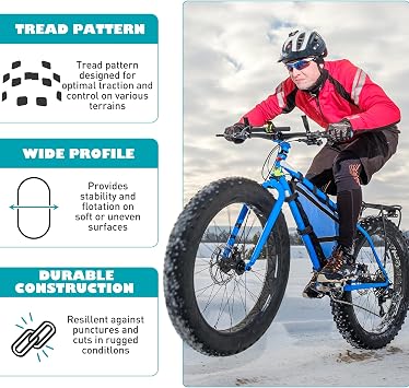 1/2パック ファットタイヤ Ebike マウンテンバイク 高耐久 高性能 耐摩耗性 スノーバイクタイヤ 20/26 x 4.3色