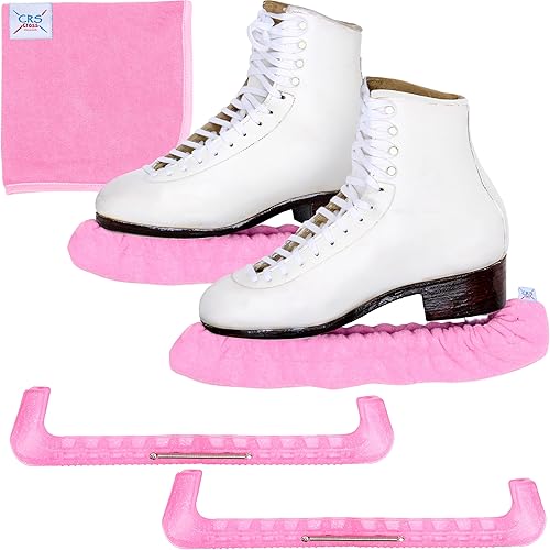 CRS Cross Skate Guards, Soakers and Towel Gift Set - Ice Skating Guards and Soft Skate Blade Covers for Figure Skating or Hockey