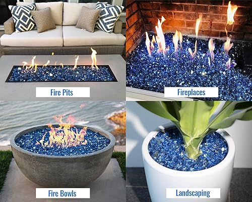 Miniatura 114 de GASPRO Vidrio transparente de 10 libras para mesa de hoguera, rocas de vidrio reflectante para chimenea de gas, precioso, 1/2 pulgada Reflectante