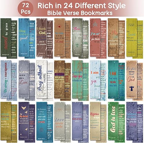 Miniatura 3 de 72 marcapáginas de escritura cristiana con versículos de la Biblia, marcadores de libros inspiradores a granel, marcadores de fe positiva, clips de