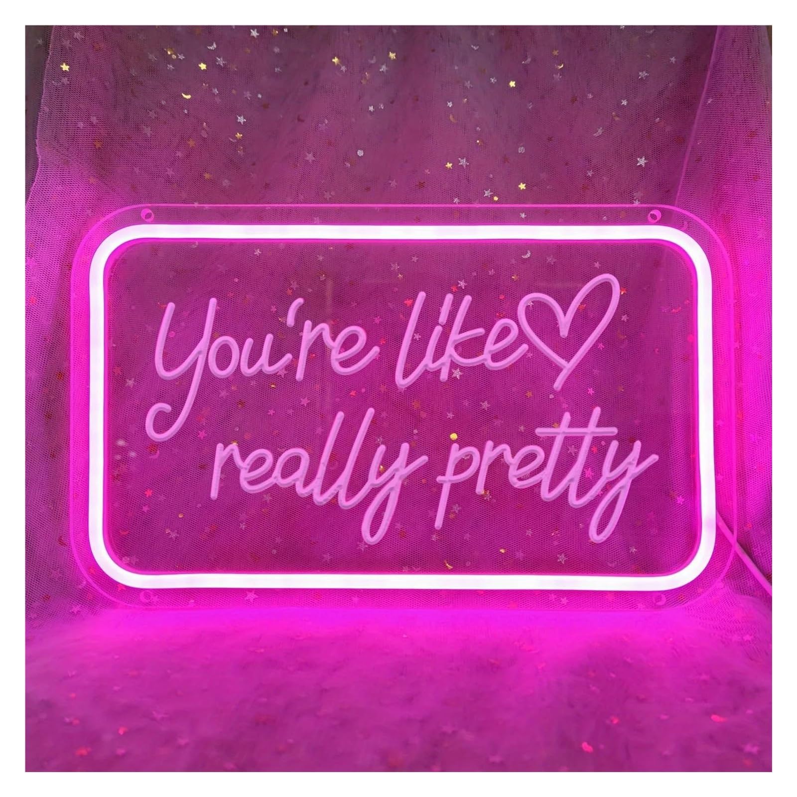 LEMST Sign Lamp You're Like Really Pretty neon Sign,for Bedroom, Powder Room and Girlfriend Party Decoration 40x27cm