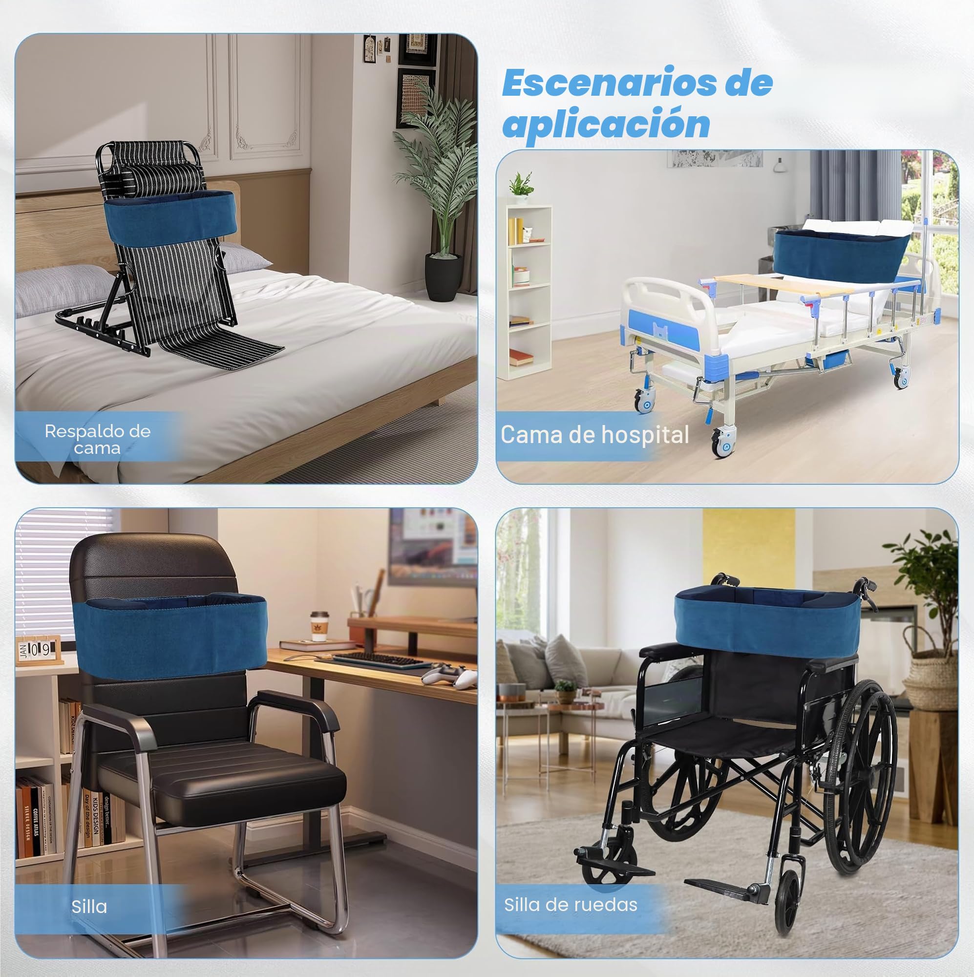 Soporte Lateral para Silla De Ruedas Protectores Laterales Almohada De Espuma Cojín De Respaldo para Silla decuado para Personas Mayores y Personas con Discapacidad