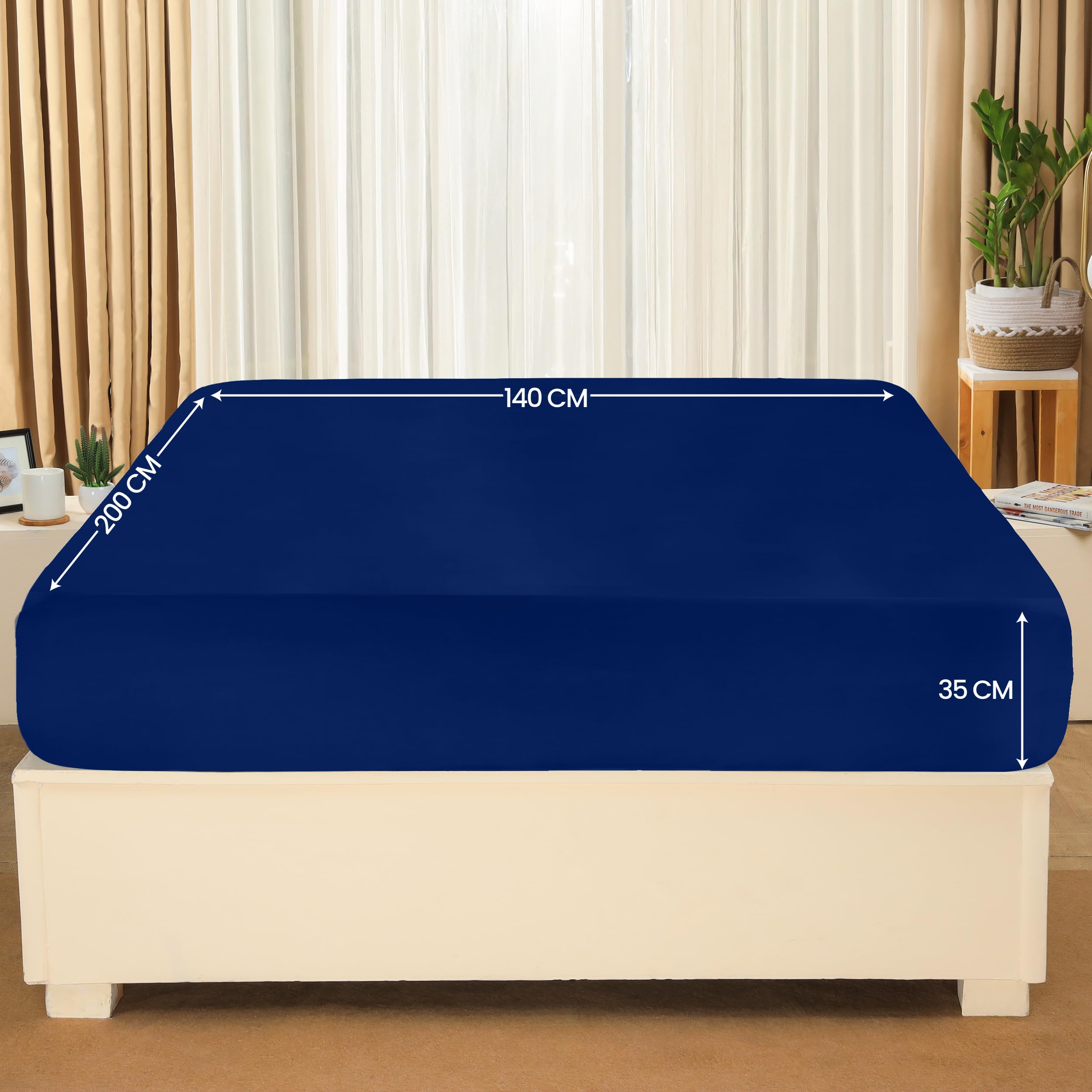 Utopia Bedding Lenzuolo con Angoli Una Piazza e Mezza Francese - 140x200cm - Blu Reale - Microfibra di Poliestere Spazzolato - Lenzuolo sotto con Angoli Elasticizzato