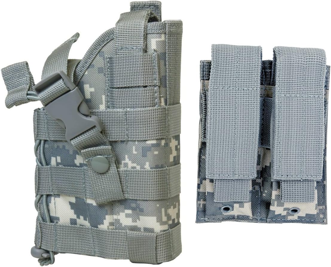 ACU Digital Camo MOLLE Compatible Holster with Free 2 Pocket Magazine Pouch/The Holster Fits SIG P226 P229 P250 P270 SP2022 P320 Smith & Wesson M&P M2.0 CZ-P10 Hudson H9 Handgun Pistols