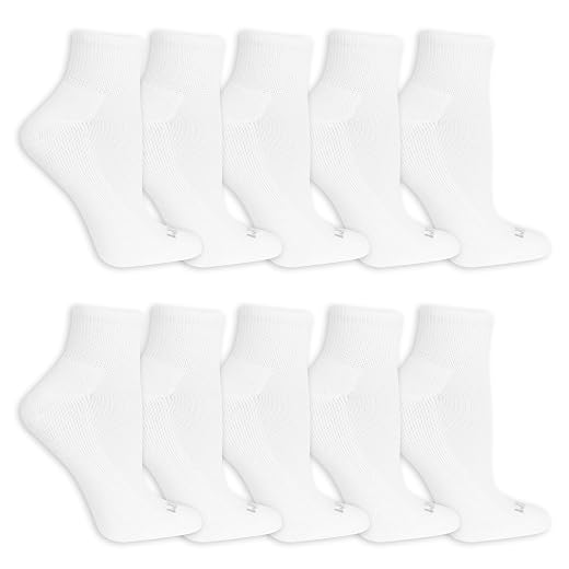 Fruit of the Loom Women's Everyday Soft Cushioned Ankle Socks (10 Pack)