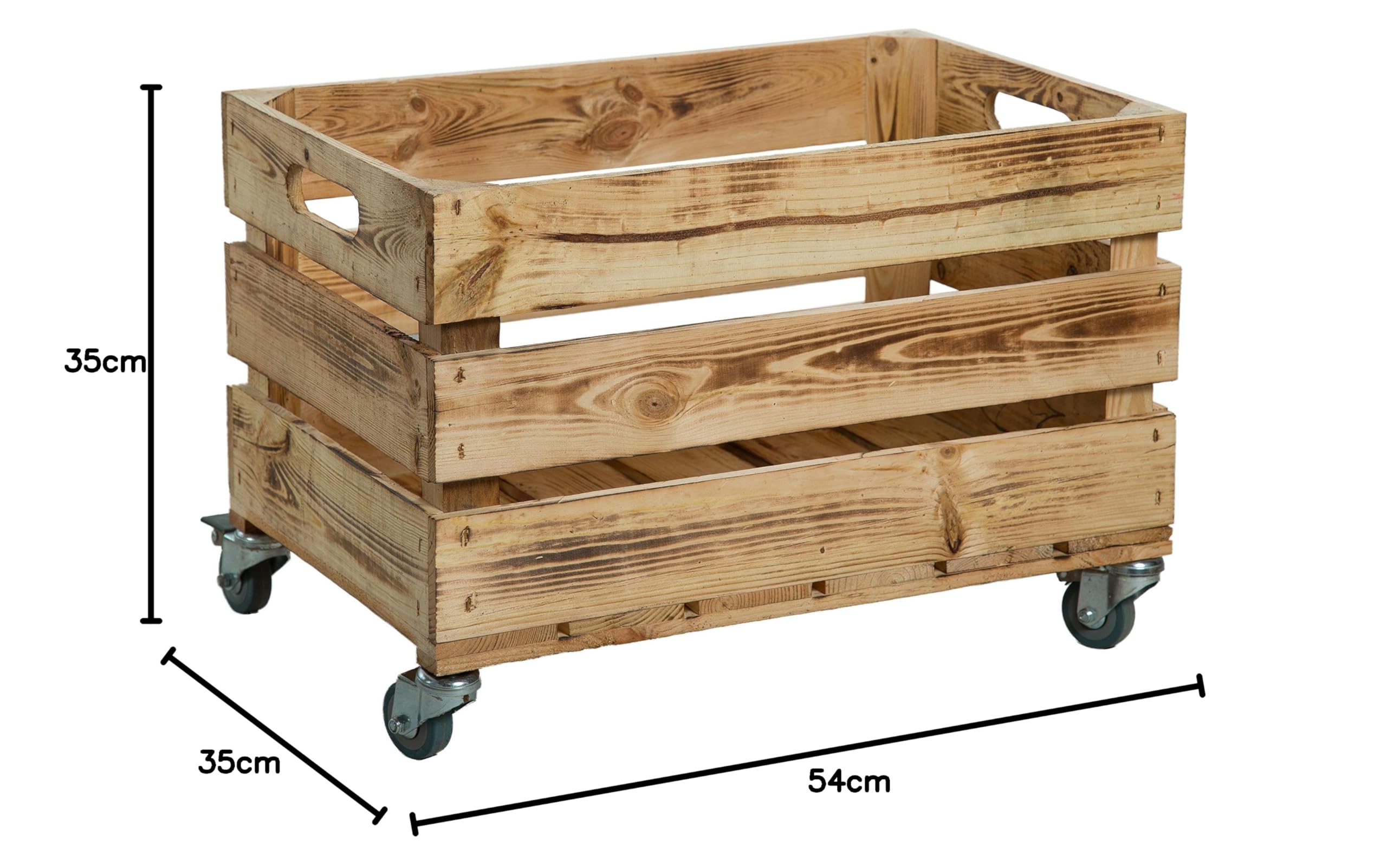 Set 3 Casse Frutta Elfriede - Legno Massello Con Tagliere