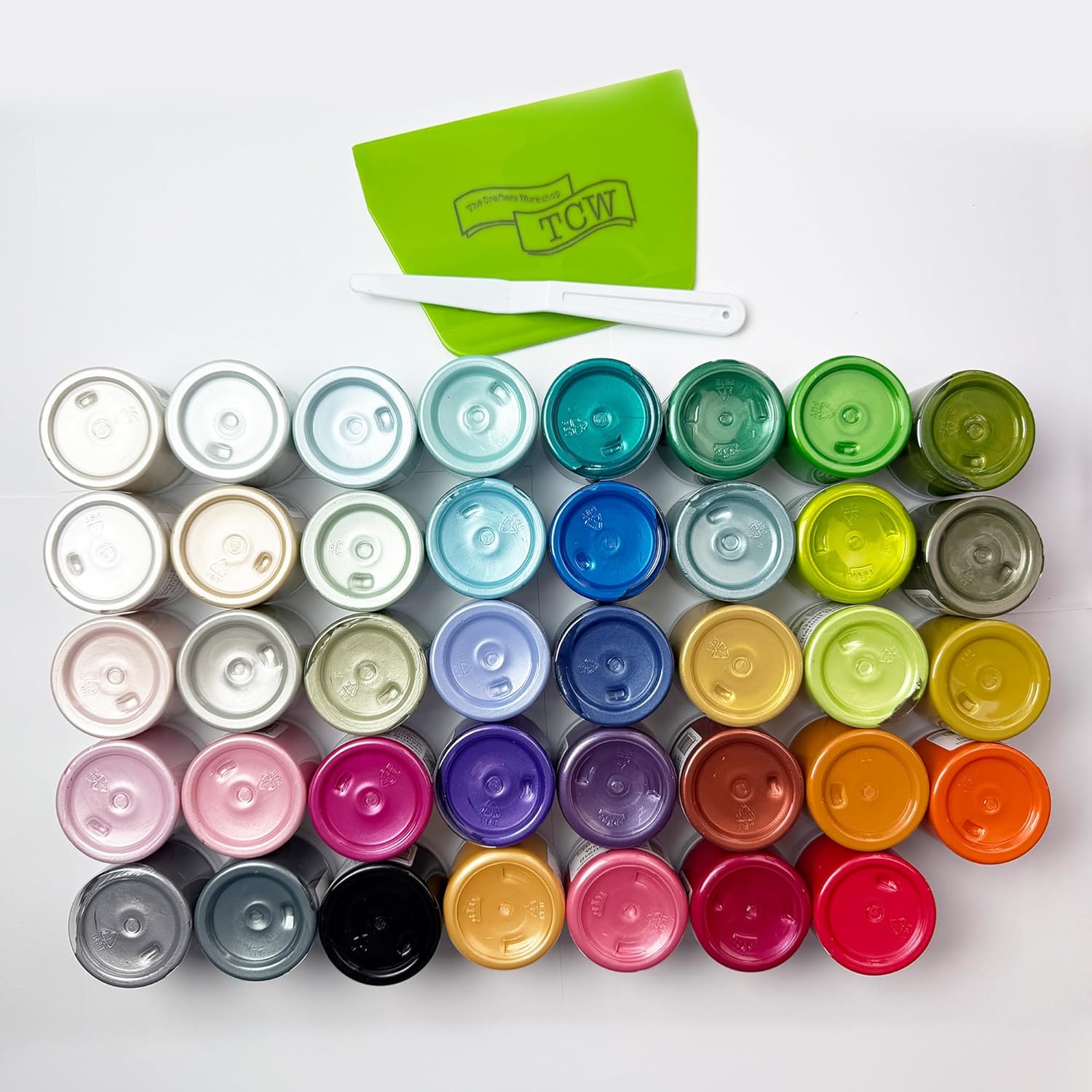 The Crafter's Workshop Stencil Butter — Boutique Texture Paste Gift Set for Artists & Crafters — Metallic Texture Paste for Canvas, Journals, DIY Cards — 39 Piece Set plus 2 tools.