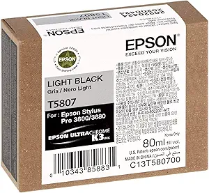 Epson T5807 UltraChrome K3 Light Black Ink Cartridge