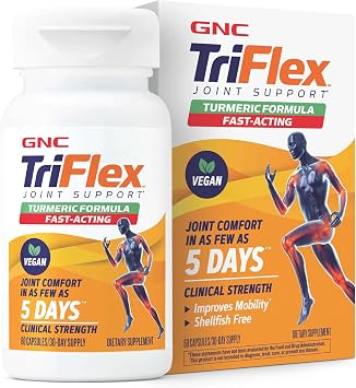GNC TriFlex Turmeric Formula, Improves Joint Comfort and Stiffness, Promotes Mobility and Flexibility, 60 Capsules