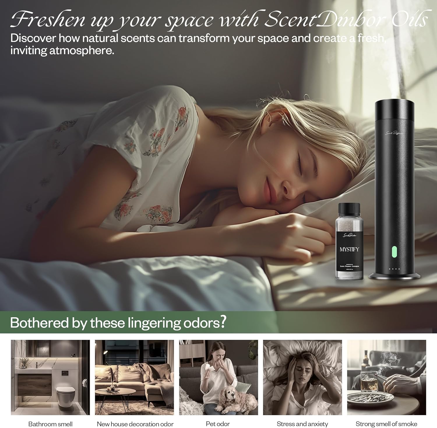 Mystify Diffuser Oil - Oil for Diffuser Inspired by W Hotel - Includes Lemon, Bergamot, Lemongrass - Hotel Diffuser Oil Fits Any Diffuser - 120mL, 4.1 Fl Oz