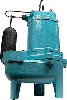 Little Giant 9SC-CIA-SFS 115 Volt, 4/10 HP, 6000 GPH Epoxy-Coated Cast Iron Submersible Sewage Pump with Integral Snap-Action Float Switch, 20-Ft. Cord, Blue, 509411