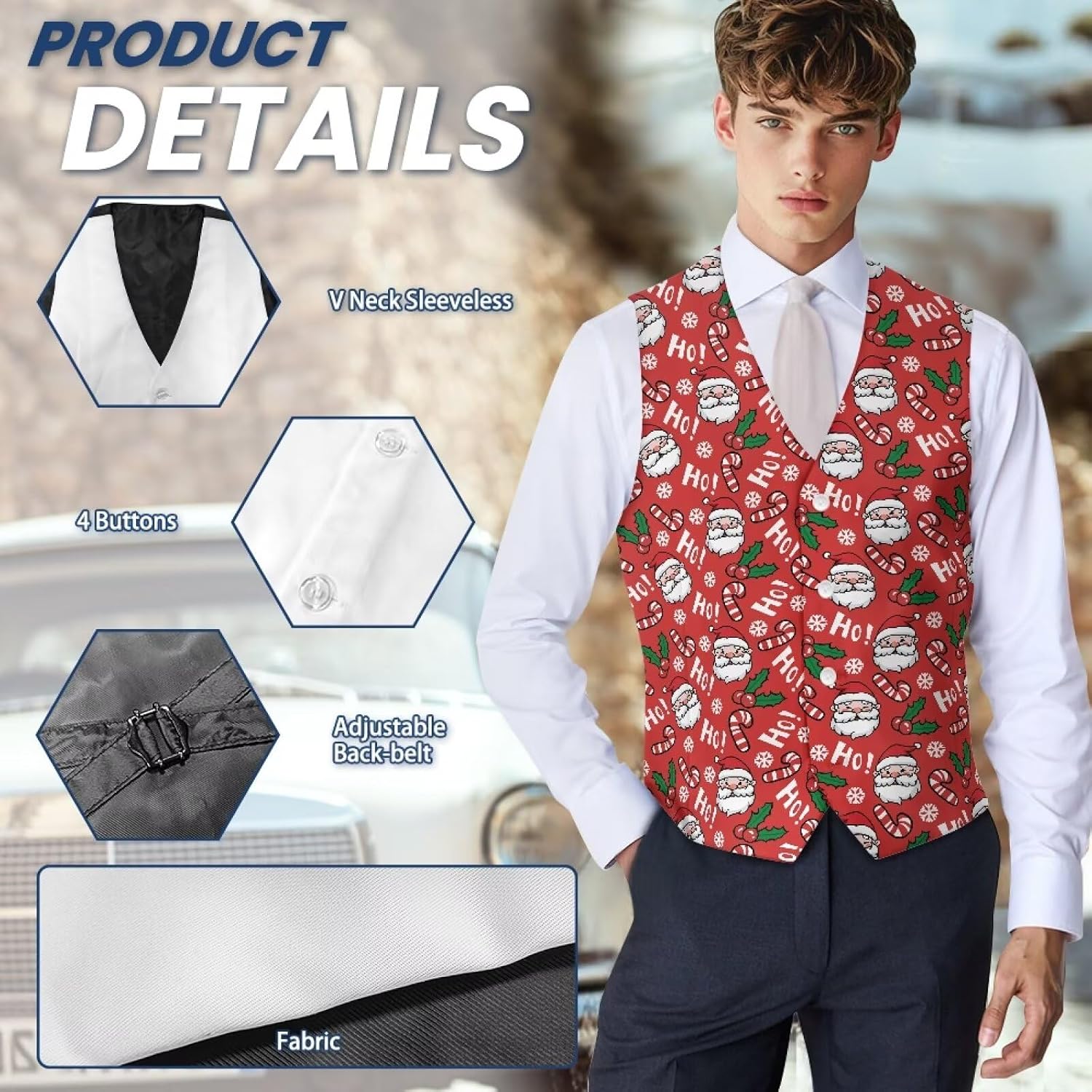 Mens Lightweight Suit Vest Sleeveless Dress Vest for Men V Neck 4 Buttons Vests Waistcoat Tuxedo Vests