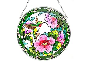 Stained Glass Hummingbird Suncatcher | Indoor Window Decor