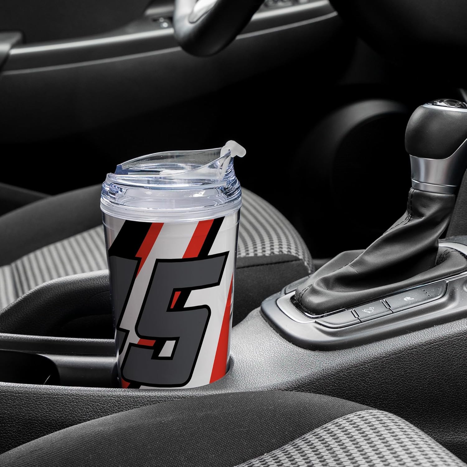 Rico Industries NASCAR Racing Tyler Reddick 24oz Acrylic Tumbler with Hinged Lid, Officially Licensed Double Wall Tumbler with Straw - Image 4