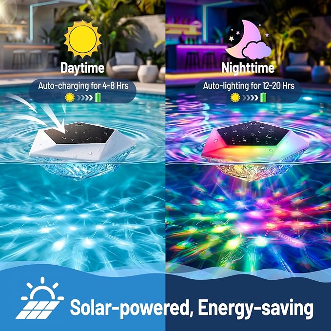 Lámpara solar flotante para piscina de 7.6 pulgadas con control remoto miniatura 2