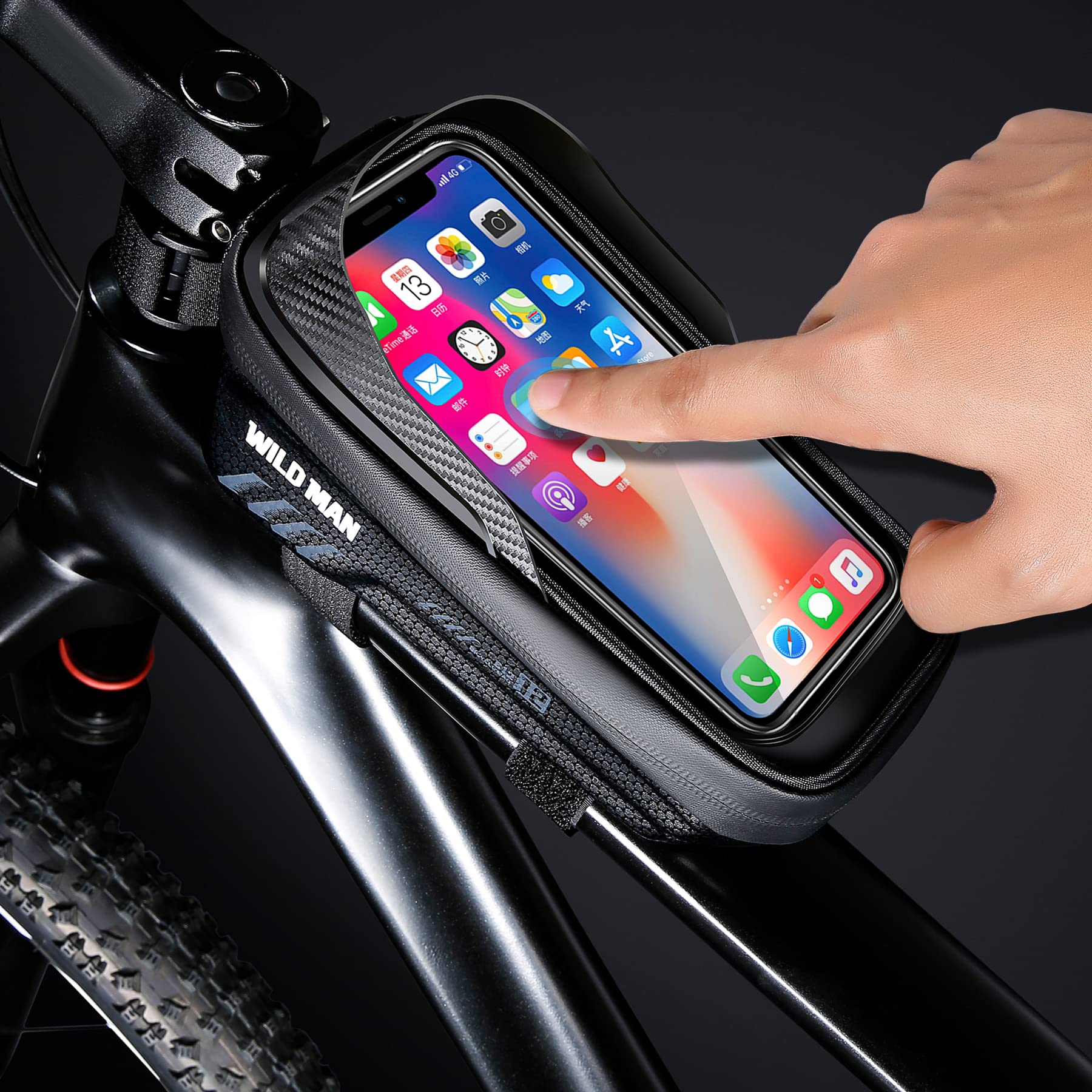 Borsa Anteriore Per Bicicletta Con Porta Telefono - 4.8L, Touch Screen, Regolabile - Foto 3