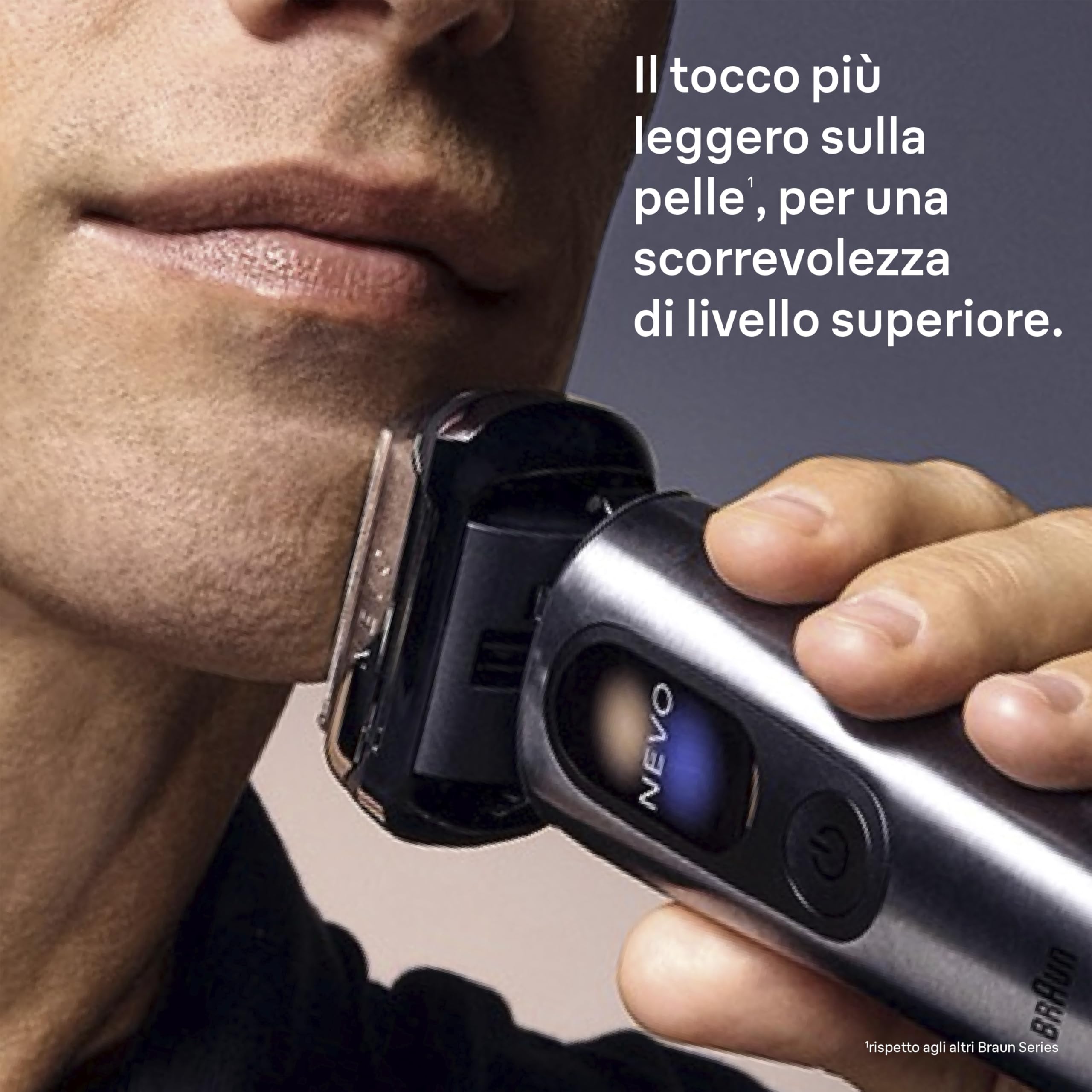 Braun NEVO Rasoio Elettrico Barba, Custodia Power Case, NEVO17005C, Argento | Regolabarba Uomo Impermeabile, Tecnologia Aerotouch, Sistema di Cura 7in1 Nero, Custodia Powercase, Ricaricabile